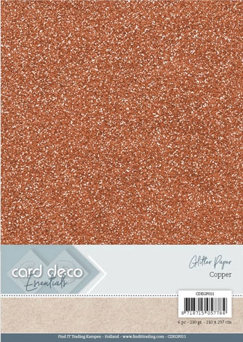  Card Deco Glitter karton A4 Copper 230g